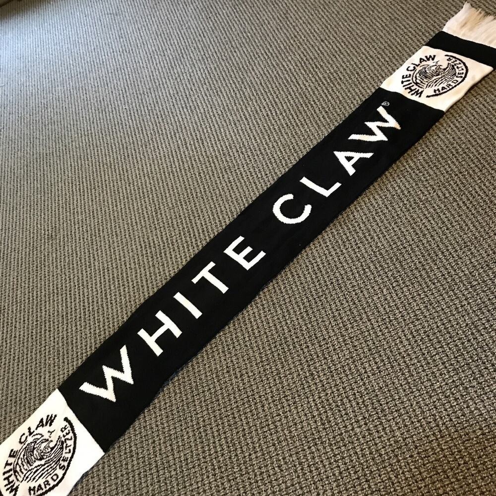 White Claw Hard Seltzer Scarf Black/White